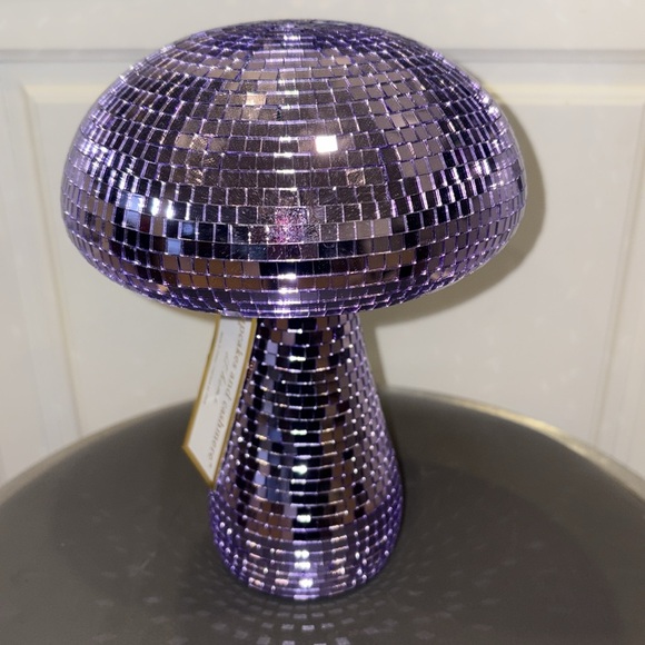 New Cupcakes and Cashmere Lavender/Purple Disco Mushroom Decor - 9" Tall - Picture 2 of 9